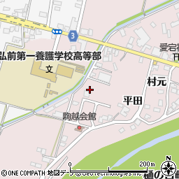 青森県弘前市駒越村元123周辺の地図