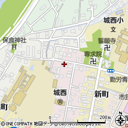 青森県弘前市西大工町80周辺の地図