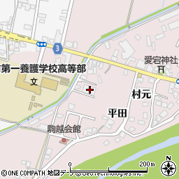 青森県弘前市駒越村元2-1周辺の地図