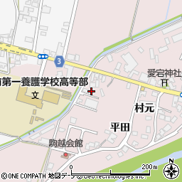 青森県弘前市駒越村元129周辺の地図