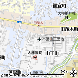 青森県弘前市山王町周辺の地図
