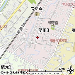 青森県弘前市堅田3丁目周辺の地図