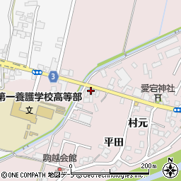 青森県弘前市駒越村元62周辺の地図
