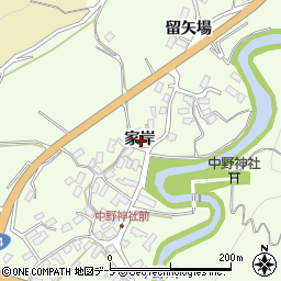 青森県黒石市南中野家岸周辺の地図