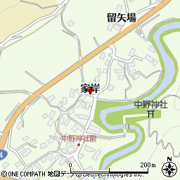 青森県黒石市南中野（家岸）周辺の地図