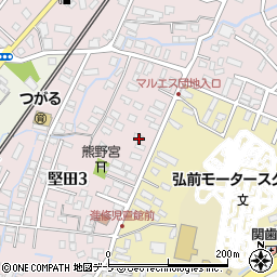 青森県弘前市堅田3丁目19周辺の地図