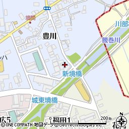 青森県弘前市境関豊川周辺の地図