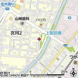 青森県弘前市宮川2丁目5-2周辺の地図