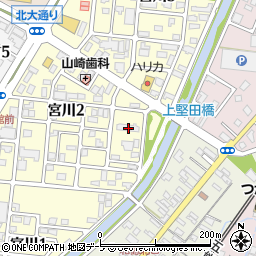 青森県弘前市宮川2丁目5-1周辺の地図