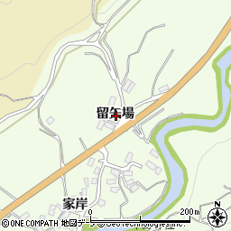 青森県黒石市南中野留矢場周辺の地図