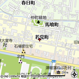 青森県弘前市若党町周辺の地図