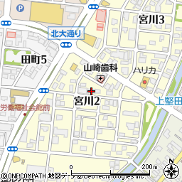 青森県弘前市宮川2丁目3-13周辺の地図