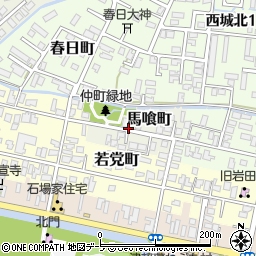 青森県弘前市馬喰町周辺の地図