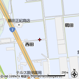 青森県弘前市境関西田周辺の地図