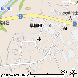 青森県弘前市五代早稲田529-1周辺の地図