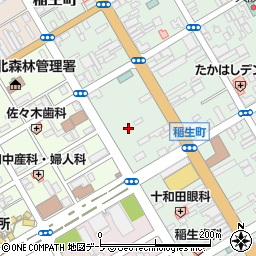 青森県十和田市稲生町周辺の地図