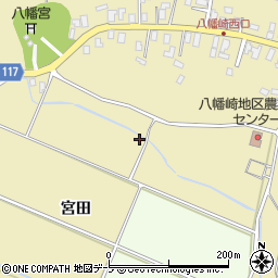 青森県平川市八幡崎宮田周辺の地図