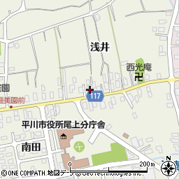 青森県平川市猿賀浅井11周辺の地図