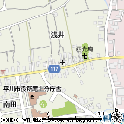 青森県平川市猿賀浅井9-1周辺の地図