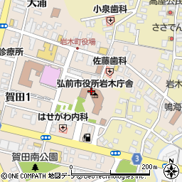 弘前市役所上下水道部　工務課周辺の地図