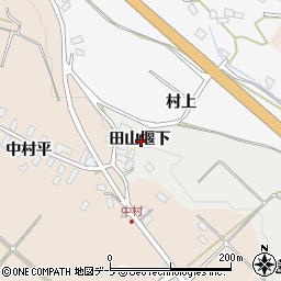 青森県黒石市上山形田山堰下周辺の地図