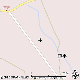 青森県弘前市百沢（笹平）周辺の地図