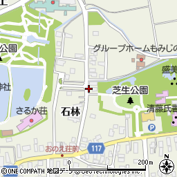 青森県平川市猿賀石林周辺の地図