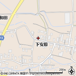 青森県平川市李平下安原周辺の地図