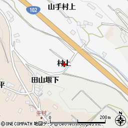 青森県黒石市花巻村上周辺の地図