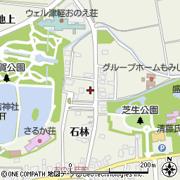 青森県平川市猿賀石林64周辺の地図