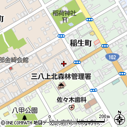 青森県十和田市西一番町17-9周辺の地図
