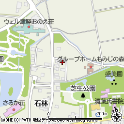 青森県平川市猿賀石林45-10周辺の地図