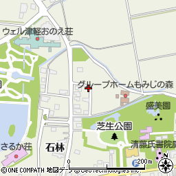 青森県平川市猿賀石林45周辺の地図