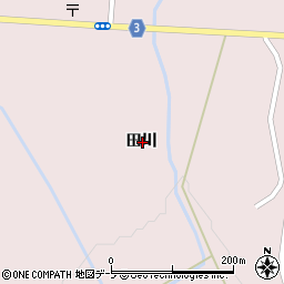 青森県弘前市百沢田川周辺の地図