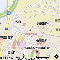 青森県弘前市賀田大浦周辺の地図
