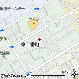 青森県十和田市東二番町周辺の地図