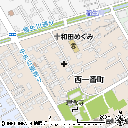 青森県十和田市西一番町8-7周辺の地図