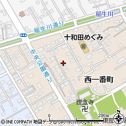 青森県十和田市西一番町8-32周辺の地図