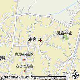 青森県弘前市高屋本宮周辺の地図