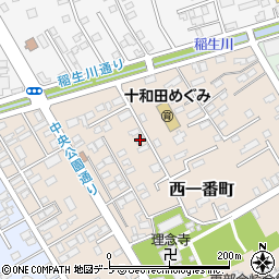 青森県十和田市西一番町8-5周辺の地図