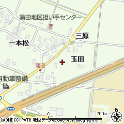 青森県平川市蒲田玉田周辺の地図