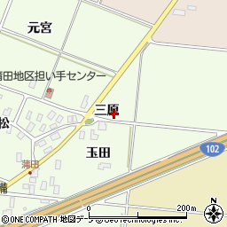 青森県平川市蒲田三原周辺の地図
