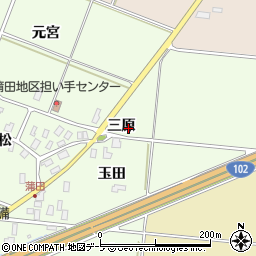 青森県平川市蒲田（三原）周辺の地図