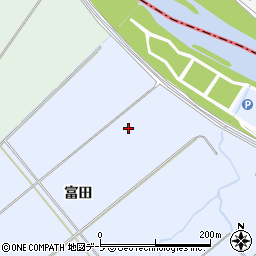 青森県弘前市境関（富田）周辺の地図