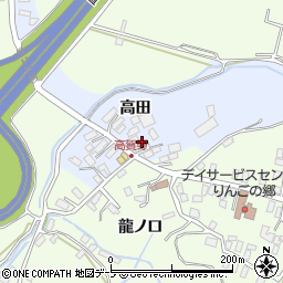 青森県黒石市高賀野高田周辺の地図
