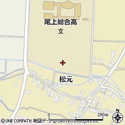 青森県平川市高木松元周辺の地図