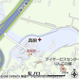 青森県黒石市高賀野周辺の地図
