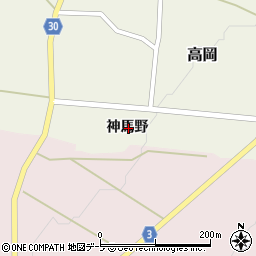 青森県弘前市高岡神馬野周辺の地図
