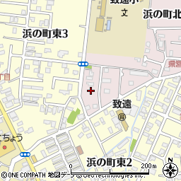 青森県弘前市浜の町北1丁目1周辺の地図