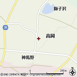 青森県弘前市高岡周辺の地図